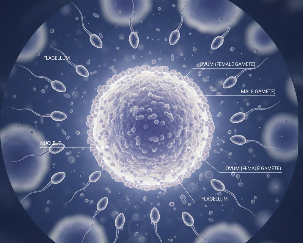 Ovule et spermatozoides (illustration IA)