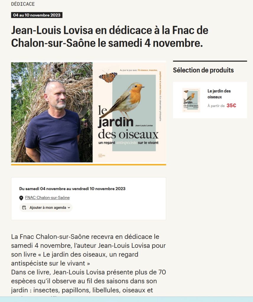 Dédicace Fnac Jean-Louis Lovisa