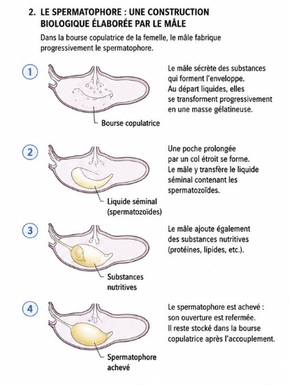 Le spermatophore: une construction élaborée par le mâle 